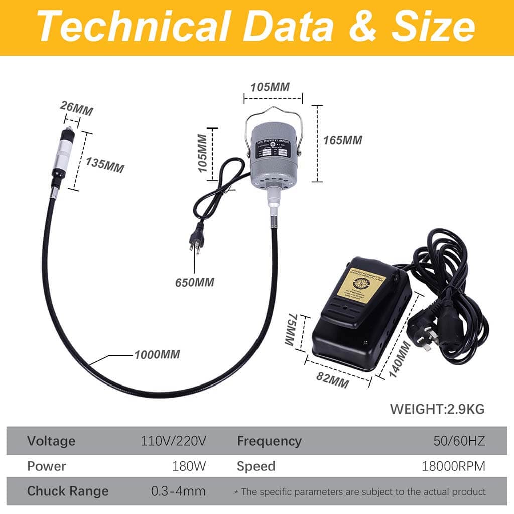 Tooltos Jewelry Tools Jewelry Hanging Flexible Shaft Motor