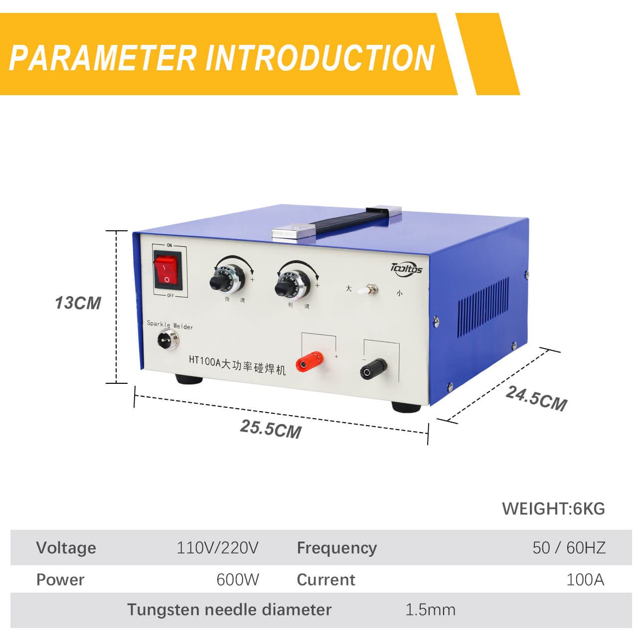 Tooltos Jewelry Tools Tooltos 100A Jewelry Pulse Spot Welder For Gold, Silver And Platinum