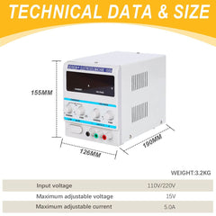 Tooltos Jewelry Tools Tooltos 15V 5A Digital LED Display Jewelry Electroplating Machine