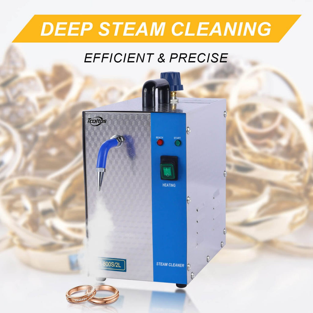 Tooltos 2L Gold Silver Stainless Steel Jewelry Steam Cleaner