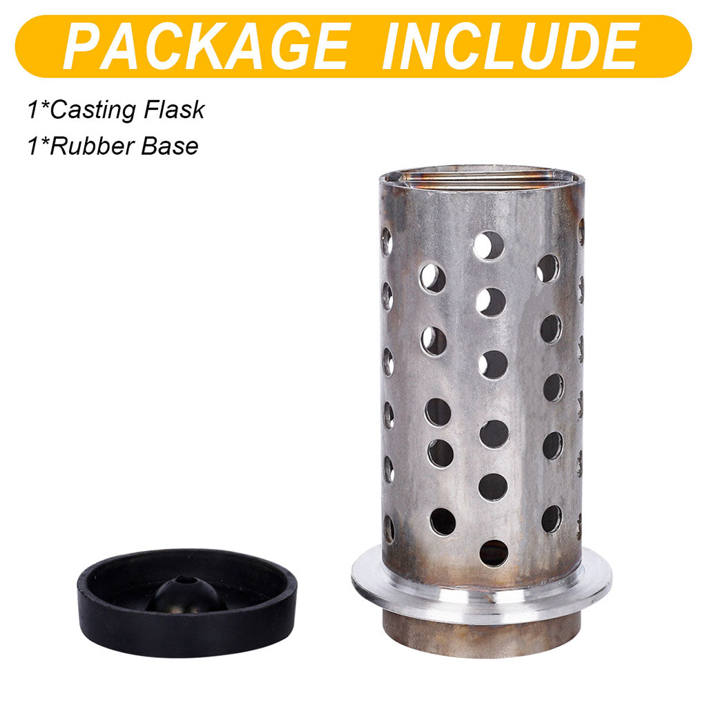 Tooltos Jewelry Tools Tooltos 3.5 inch Perforated Stainless Steel Casting Flask Wall Flanged Vacuum Casting Plaster Mold