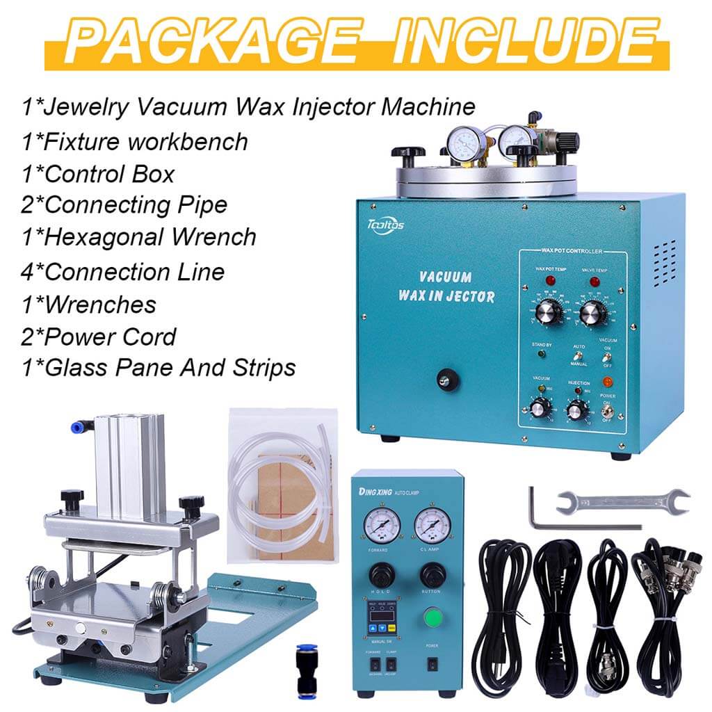 Tooltos Jewelry Tools Tooltos 3KG Capacity Fully Automatic Jewelry Vacuum Wax Injector Machine