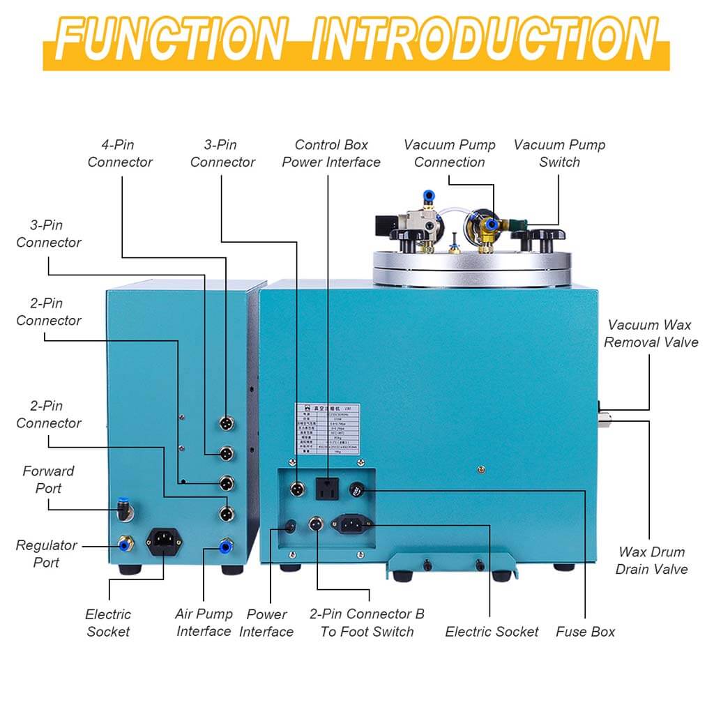 Tooltos Jewelry Tools Tooltos 3KG Capacity Fully Automatic Jewelry Vacuum Wax Injector Machine