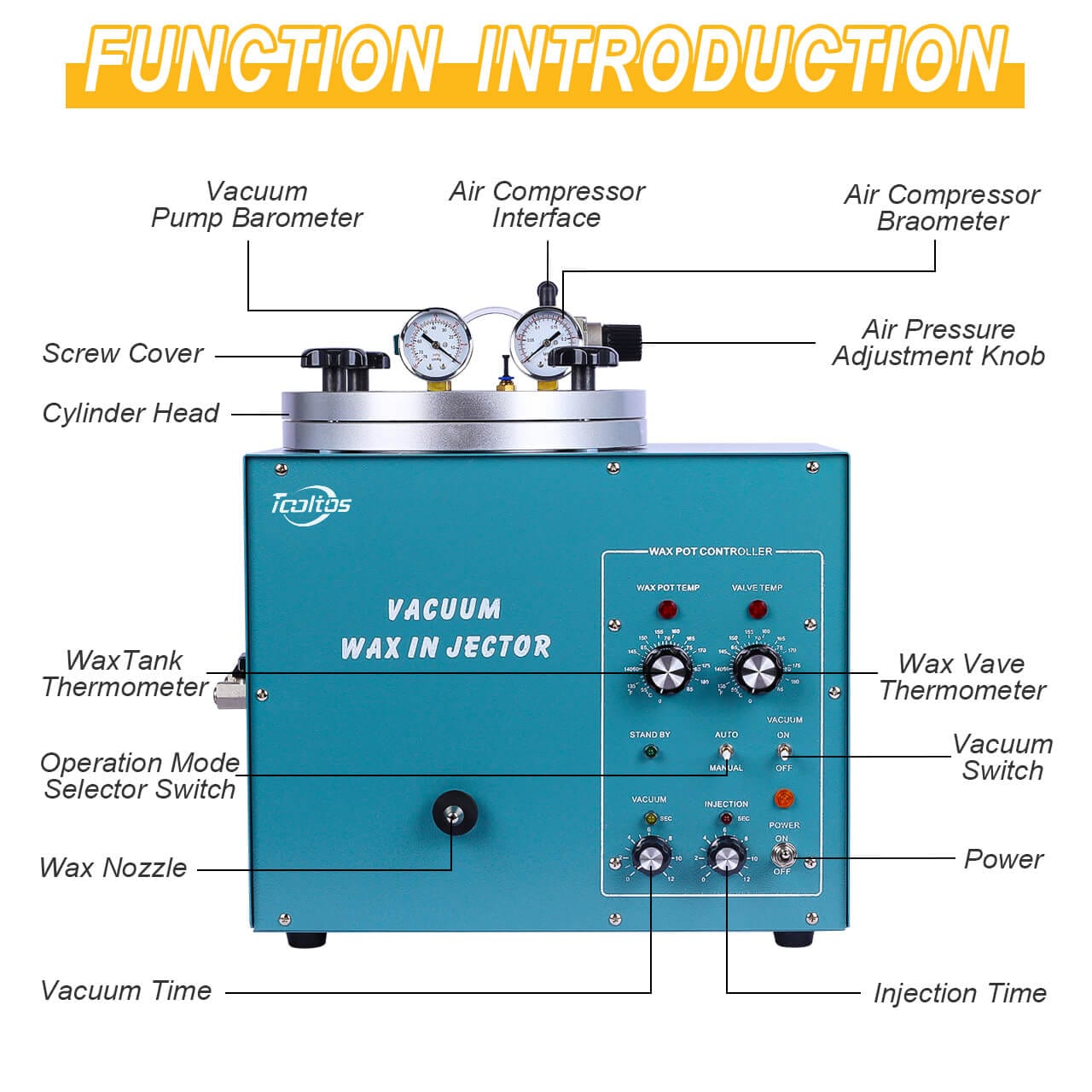 Tooltos Jewelry Tools Tooltos 3KG Capacity Jewelry Vacuum Wax Injector Machine