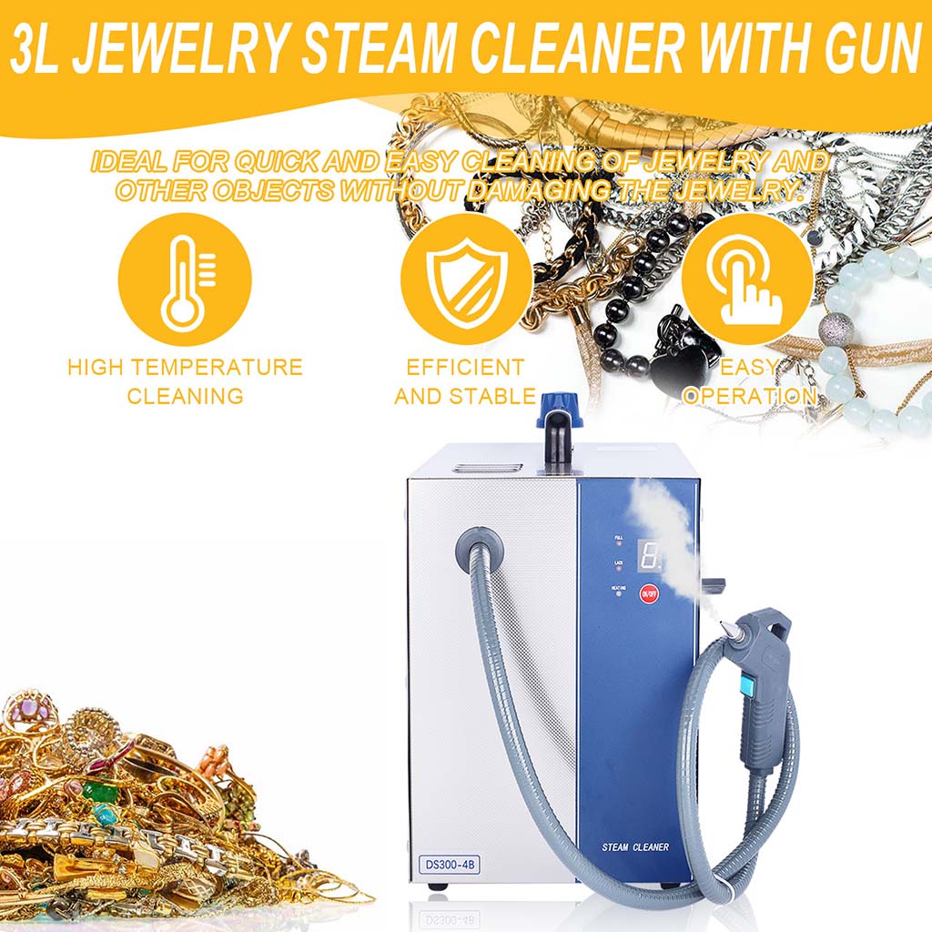 Tooltos Jewelry Tools Tooltos 3L Gold Silver Stainless Steel Jewelry Steam Cleaner with Handheld Steam Gun