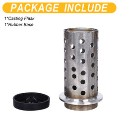 Tooltos Jewelry Tools Tooltos 4 inch Perforated Stainless Steel Casting Flask Wall Flanged Vacuum Casting Plaster Mold