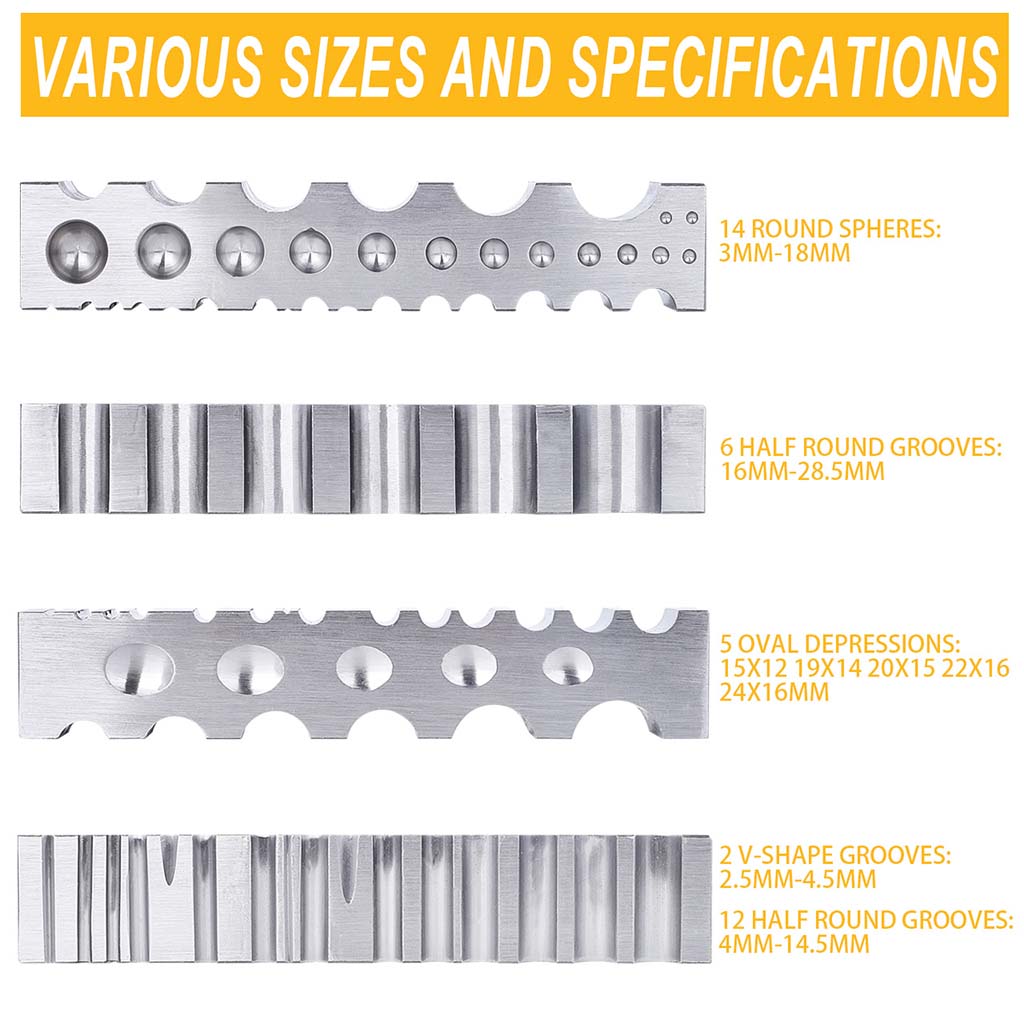 Tooltos Jewelry Tools Tooltos 4 Sided Multipurpose Steel Dapping Block Forming Block