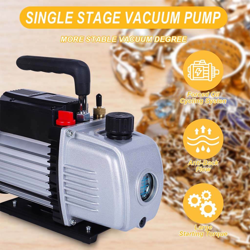 Tooltos Jewelry Tools Tooltos 4CFM 1/3HP Single Stage Professional Vacuum Pump