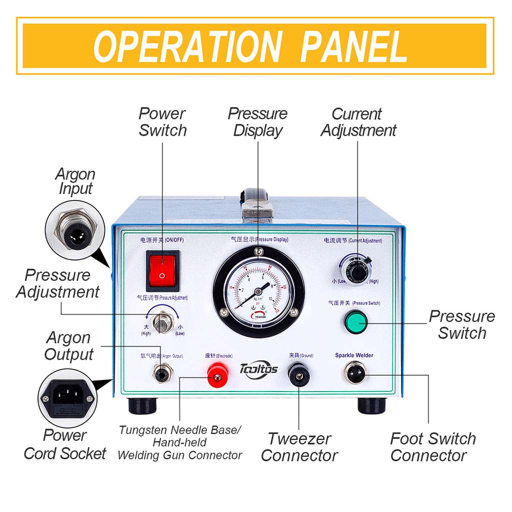 Tooltos Jewelry Tools Tooltos 50A Argon Pulse Arc Tig Jewelry Spot Welder Blue
