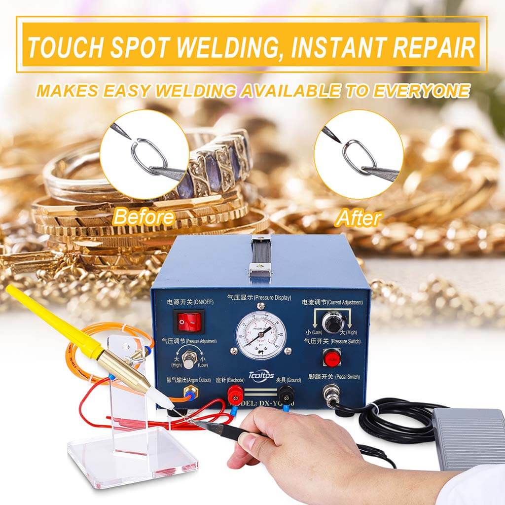 Tooltos Jewelry Tools Tooltos 50A Argon Pulse Sparkle Jewelry Spot Welding Machine