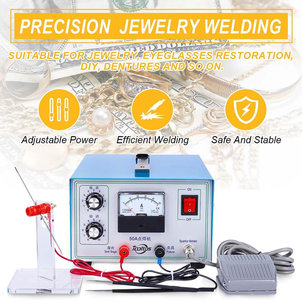 Tooltos Jewelry Tools Tooltos 50A Blue Pulse Sparkle Jewelry Spot Welding Machine