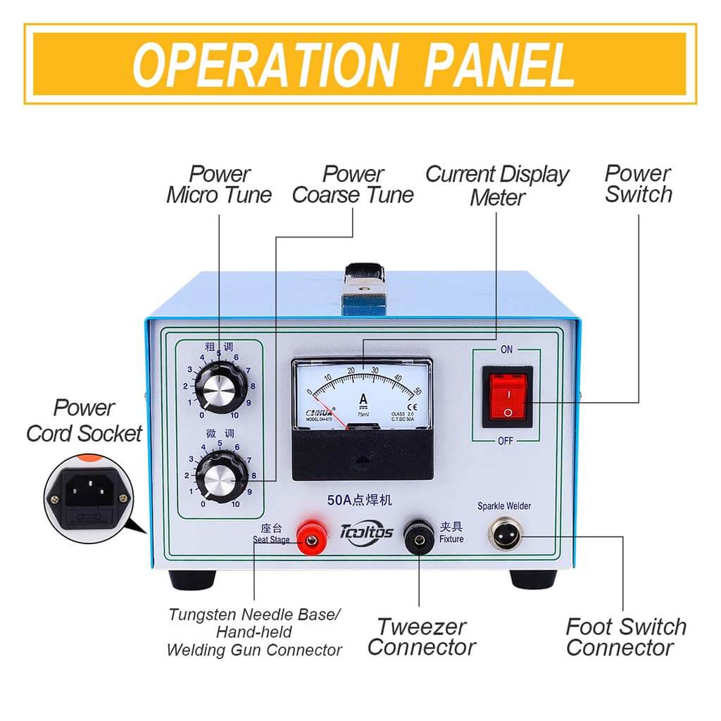 Tooltos Jewelry Tools Tooltos 50A Blue Pulse Sparkle Jewelry Spot Welding Machine