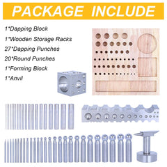 Tooltos Jewelry Tools Tooltos 50pcs Multi-Purpose Metal Forming Dapping Set For Jewelry Making