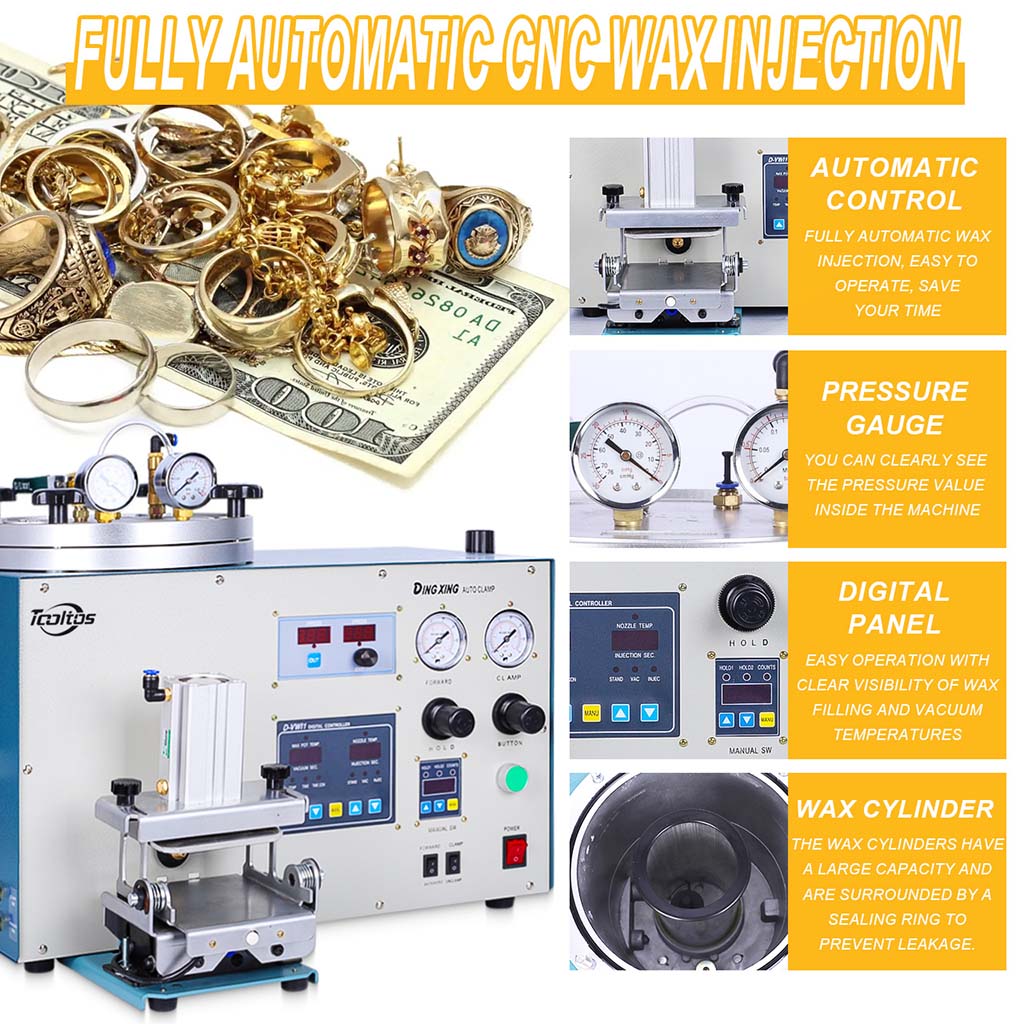 Tooltos Jewelry Tools Tooltos Automatic Digital Control Jewelry Vacuum Wax Injection Machine