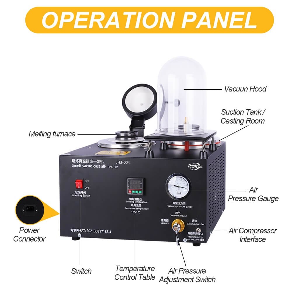 Tooltos Jewelry Tools Tooltos Digital Display Jewelry Casting Vacuum Melting Machine
