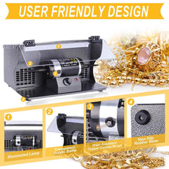 Tooltos Jewelry Tools Tooltos DM-5 Bench Grinder Black Inverter Dust Suction Jewelry Polishing Machine