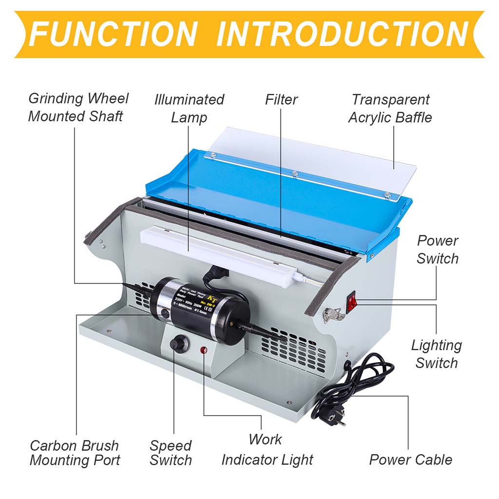 Tooltos Jewelry Tools Tooltos DM-5 Bench Grinder Inverter Dust Suction Jewelry Polishing Machine