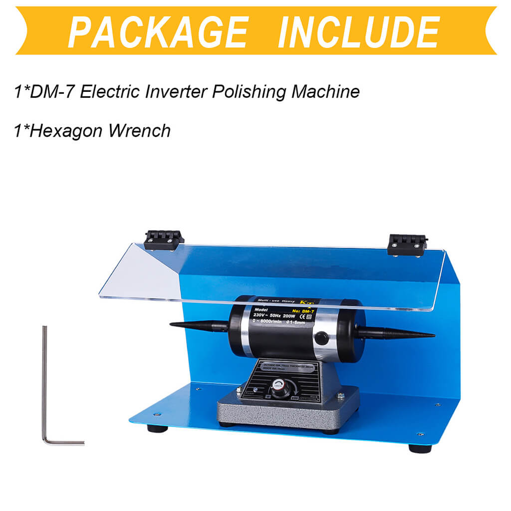 Tooltos Jewelry Tools Tooltos DM-7 Adjustable Speed Bench Grinder Protective Baffle Jewelry Polishing Machine