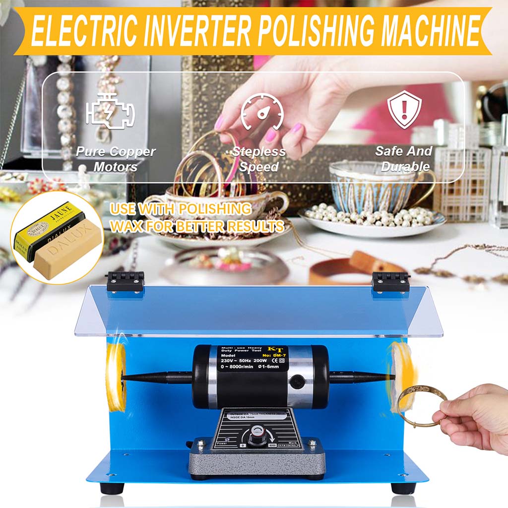 Tooltos Jewelry Tools Tooltos DM-7 Adjustable Speed Bench Grinder Protective Baffle Jewelry Polishing Machine