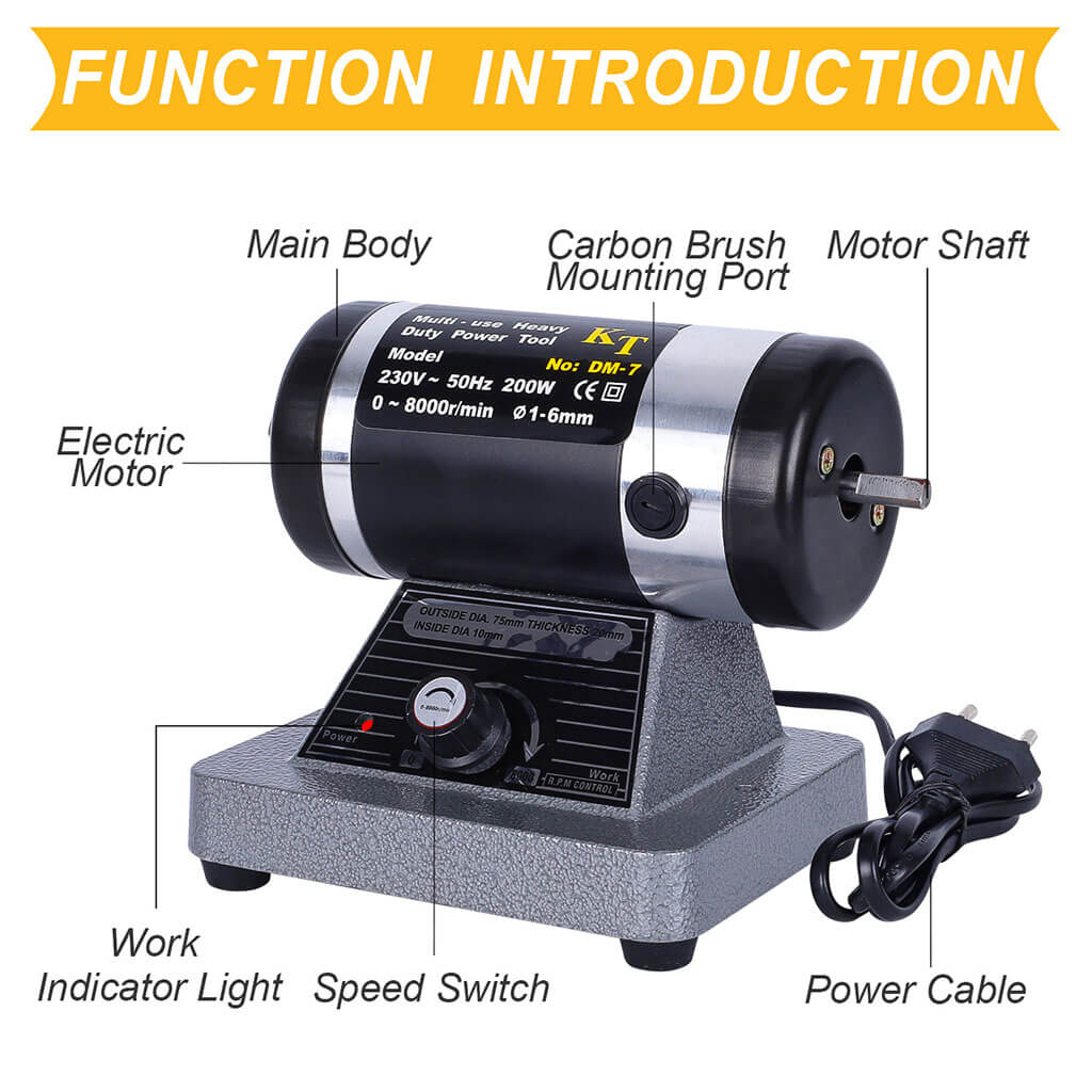 Tooltos Jewelry Tools Tooltos DM-7 Multi-Use Adjustable Speed Bench Lathe Jewelry Grinding And Polishing Machine