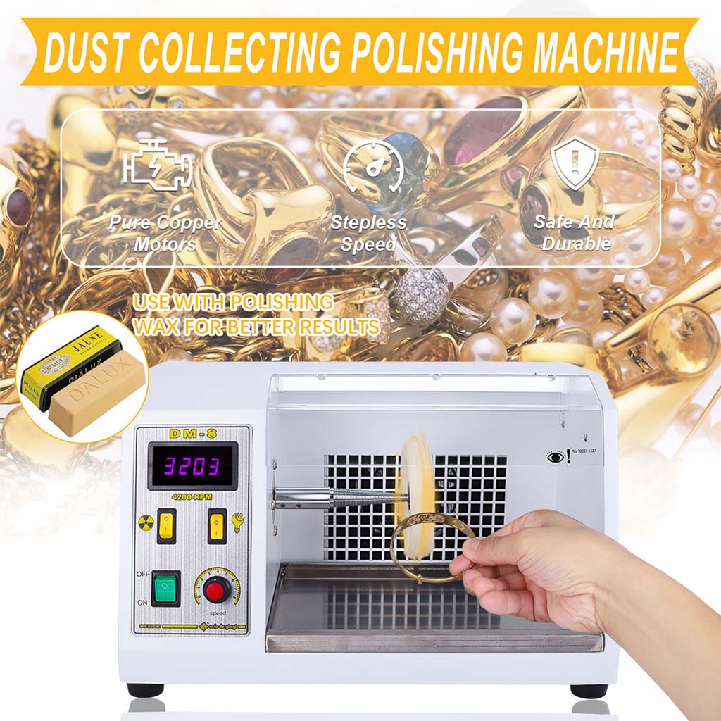 Tooltos Jewelry Tools Tooltos DM-8 Bench Grinder Inverter Dust Collecting Jewelry Polishing Machine