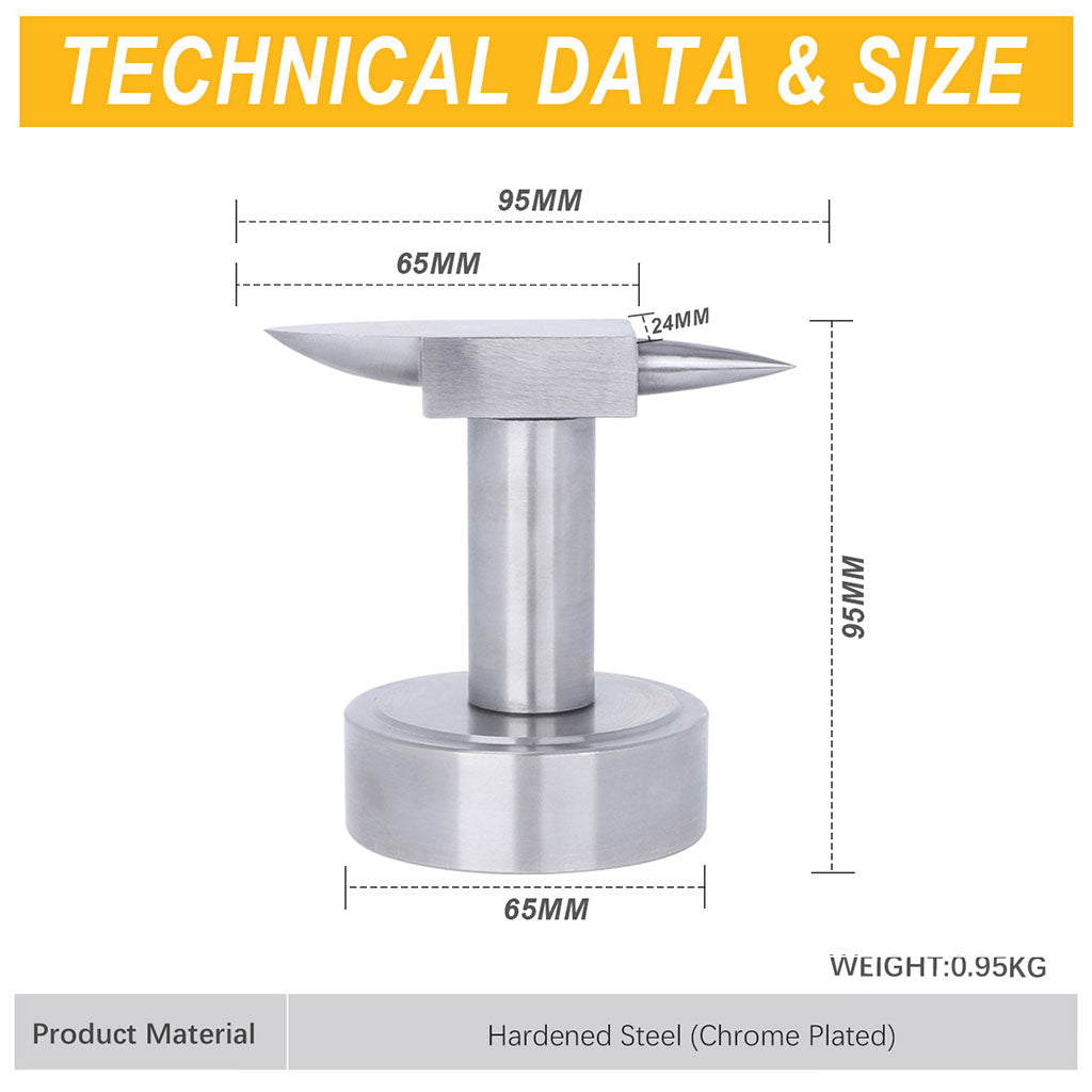 Tooltos Jewelry Tools Tooltos Double Horn Anvil With Round Base Jewelry Forming Tool