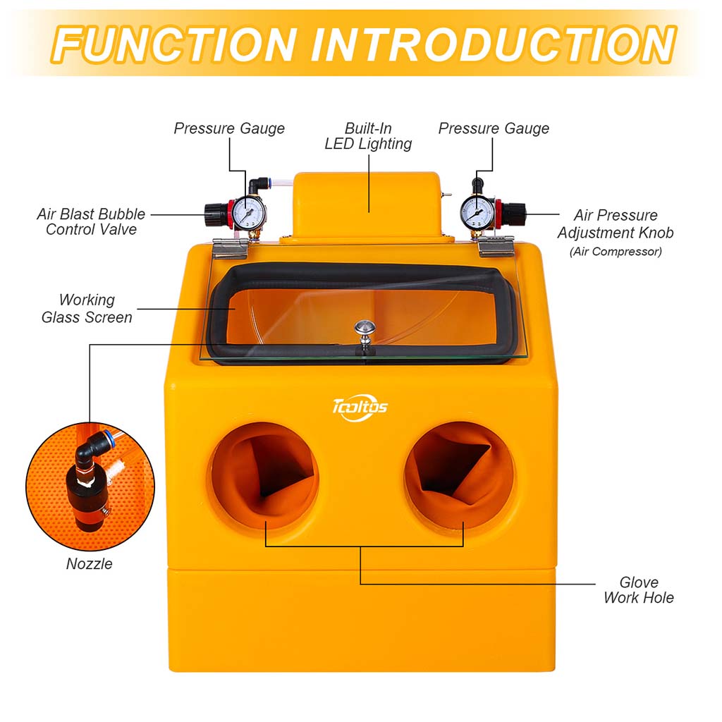 Tooltos Jewelry Tools Tooltos Double Valve Jewelry Sandblaster Antique Gold Silver Wet and Dry Sandblasting Machine