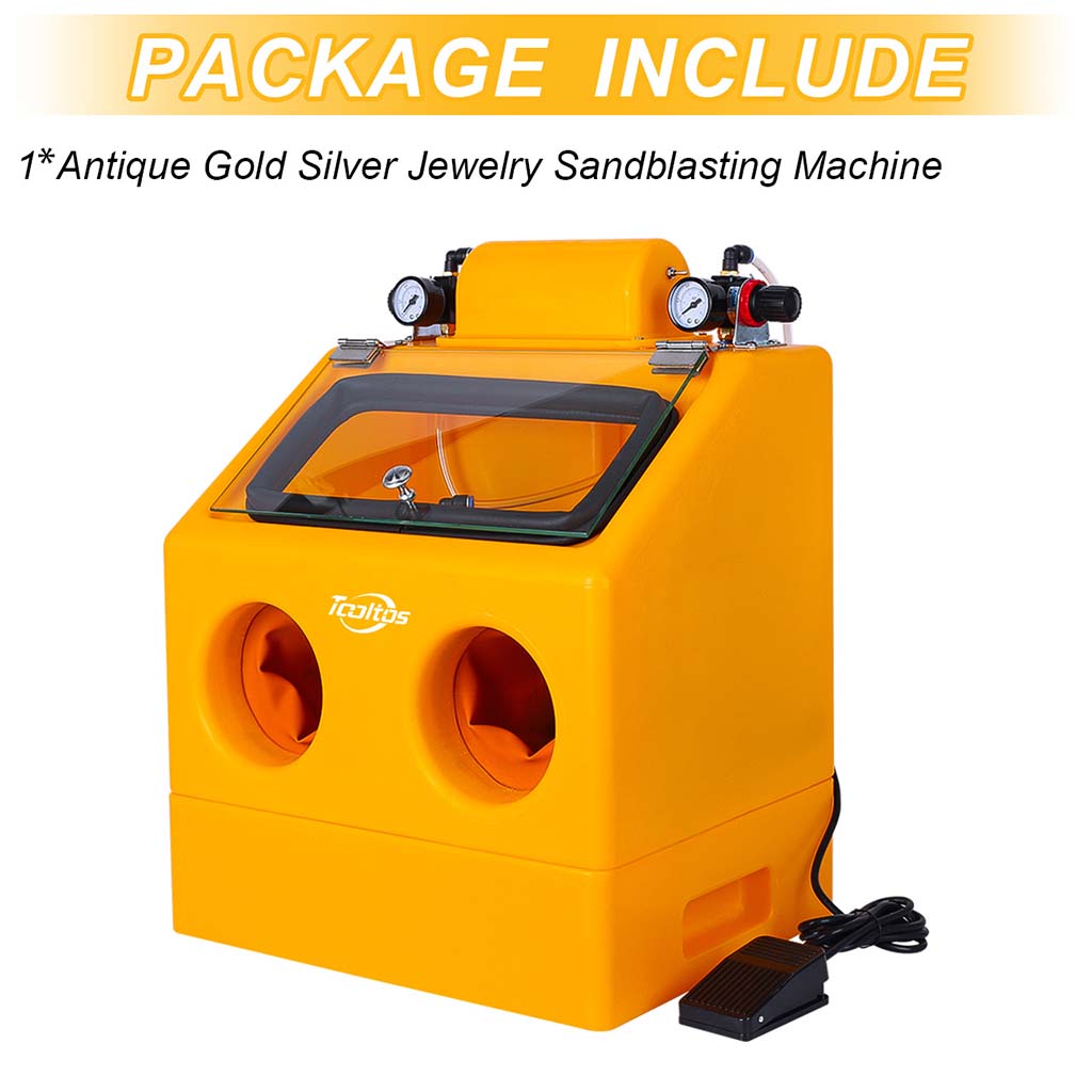 Tooltos Jewelry Tools Tooltos Double Valve Jewelry Sandblaster Antique Gold Silver Wet and Dry Sandblasting Machine