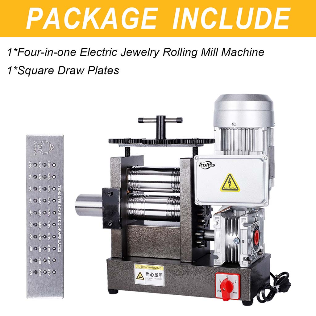 Tooltos Jewelry Tools Tooltos Four-in-one Electric Tablet Press Jewelry Rolling Mill Machine With Square DrawPlates