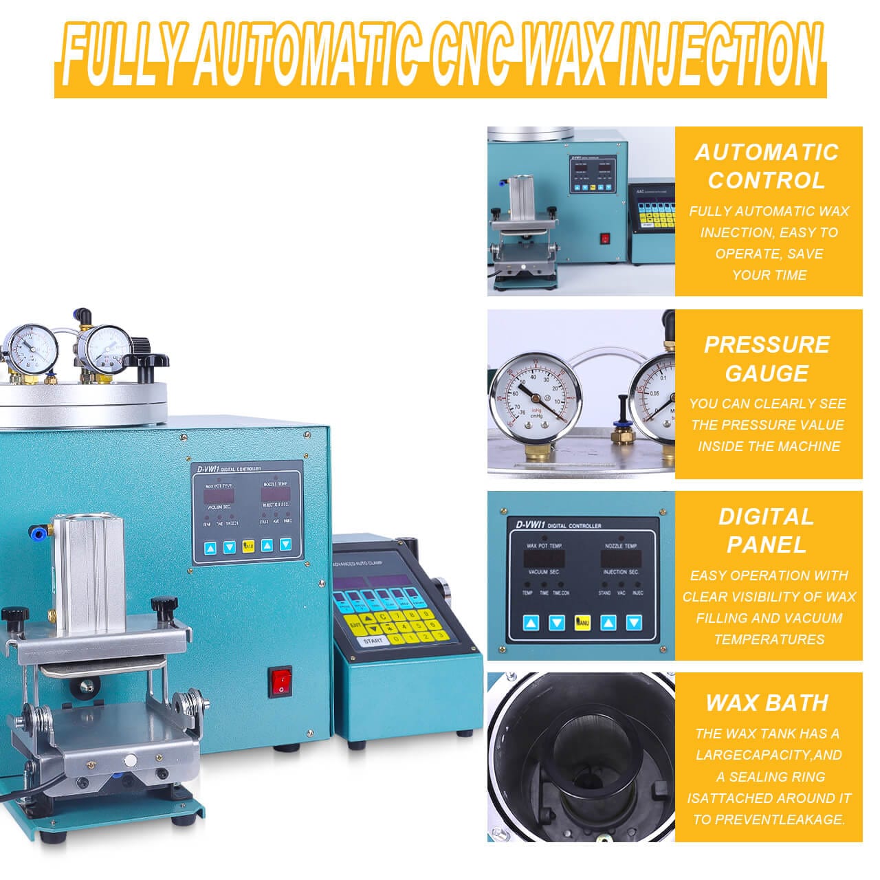 Tooltos Jewelry Tools Tooltos Fully Automatic Digital Control Jewelry Vacuum Wax Injection Machine