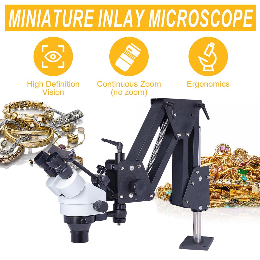 Tooltos Jewelry Tools Tooltos Jewelry Binocular Stereo Microscope With Spring Stand Miniature Inlay Microscope