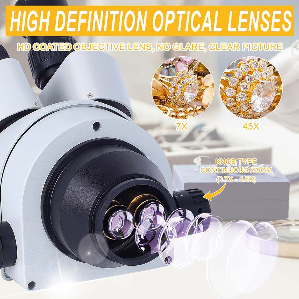 Tooltos Jewelry Tools Tooltos Jewelry Binocular Stereo Microscope With Spring Stand Miniature Inlay Microscope