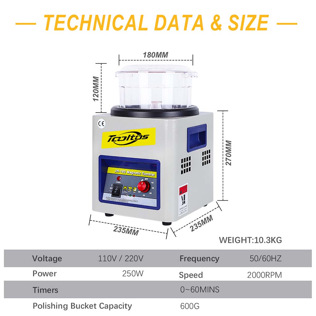 Tooltos Jewelry Tools Tooltos JH-185 Magnetic Tumbler Jewelry Polishing Machine