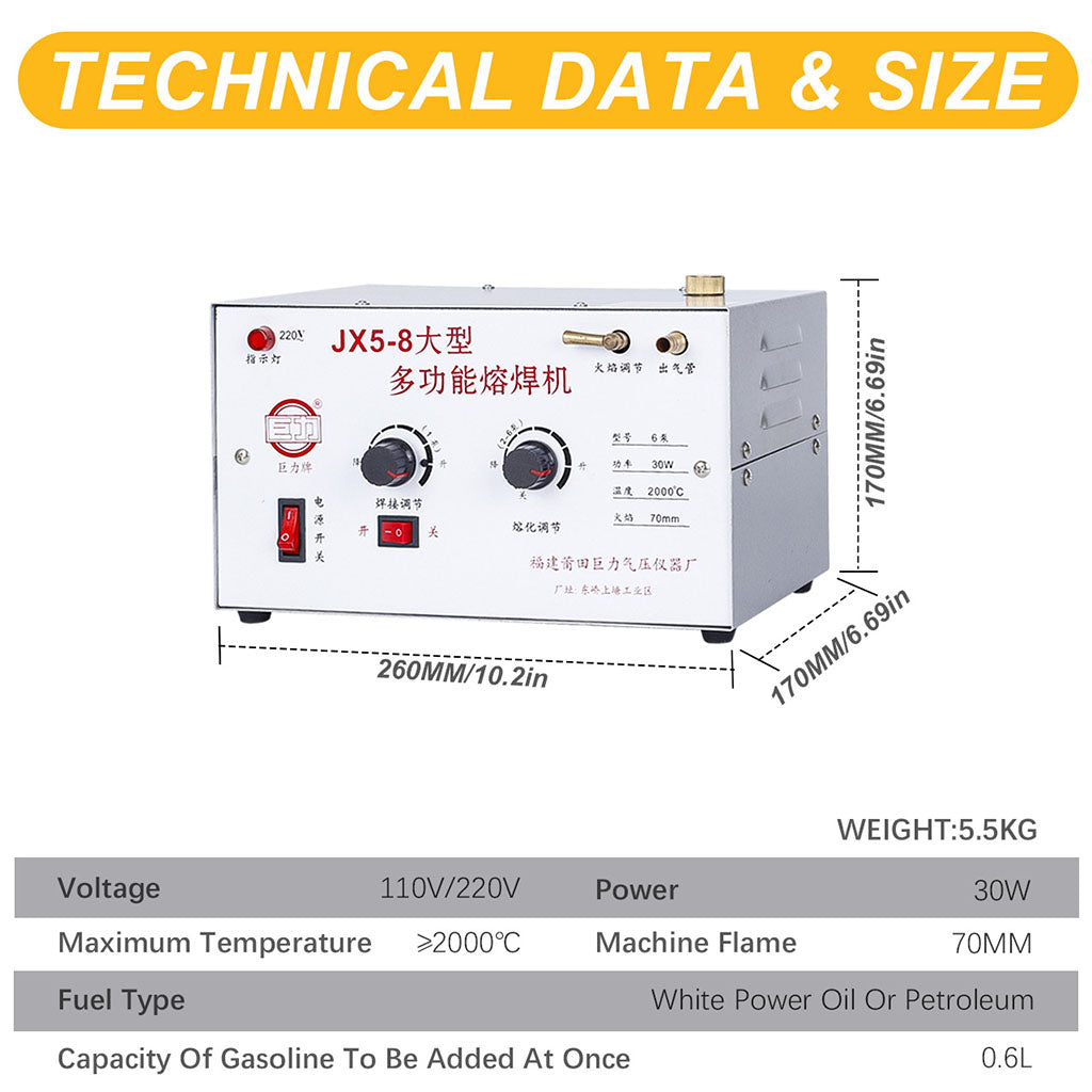 Tooltos Jewelry Tools Tooltos JX5-8 Multi-function Gold Silver Jewelry Fusion Welding Machine