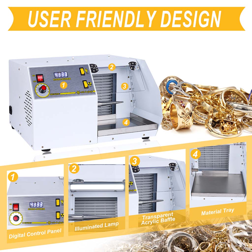 Tooltos Jewelry Tools Tooltos K3600 Bench Grinder Inverter Dust Collecting Jewelry Polishing Machine