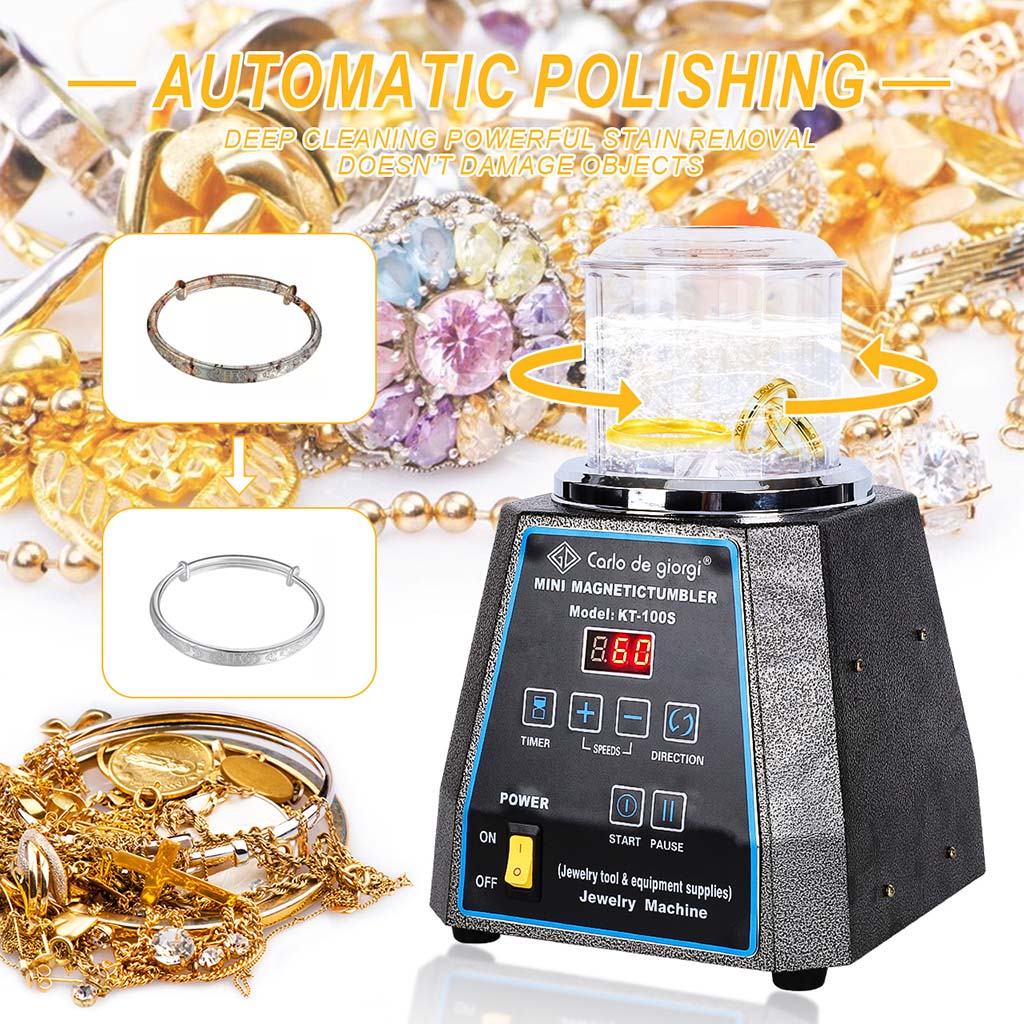 Tooltos Jewelry Tools Tooltos KT-100S Adjustable Speed Timing Magnetic Tumbler Jewelry Polishing Machine