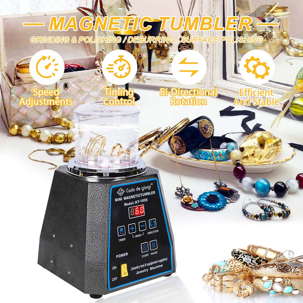 Tooltos Jewelry Tools Tooltos KT-100S Adjustable Speed Timing Magnetic Tumbler Jewelry Polishing Machine