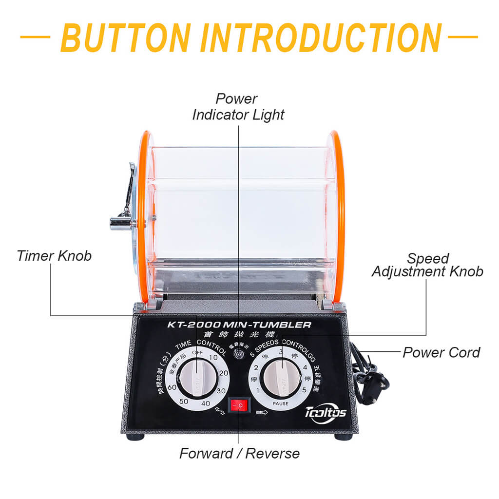 Tooltos Jewelry Tools Tooltos KT-2000 Capacity 5kg Rotary Tumbler Surface Jewelry Polishing Machine