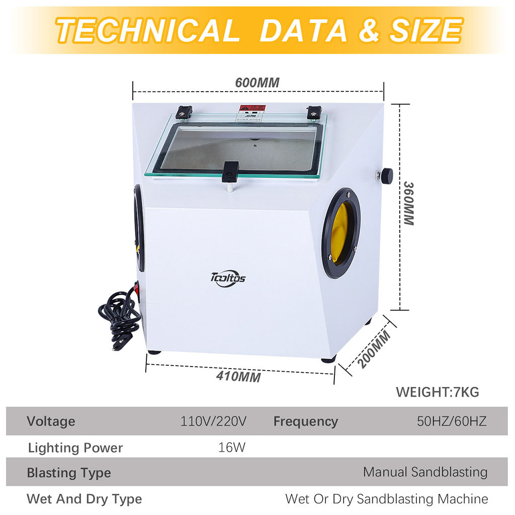 Tooltos Jewelry Tools Tooltos PS-B Universal Pneumatic Jewelry Sandblaster Wet Dry Sandblasting Machine