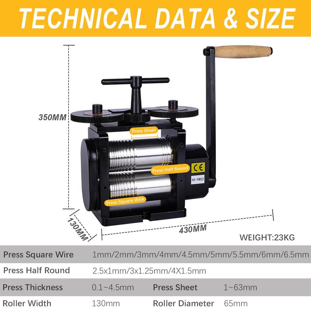 Tooltos Jewelry Tools Tooltos Three-in-one 130mm Manual Jewelry Rolling Mill Machine