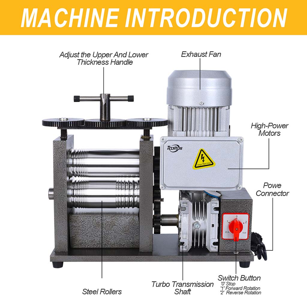 Tooltos Jewelry Tools Tooltos Three-in-one Electric Jewelry Tablet Press Rolling Mill Machine