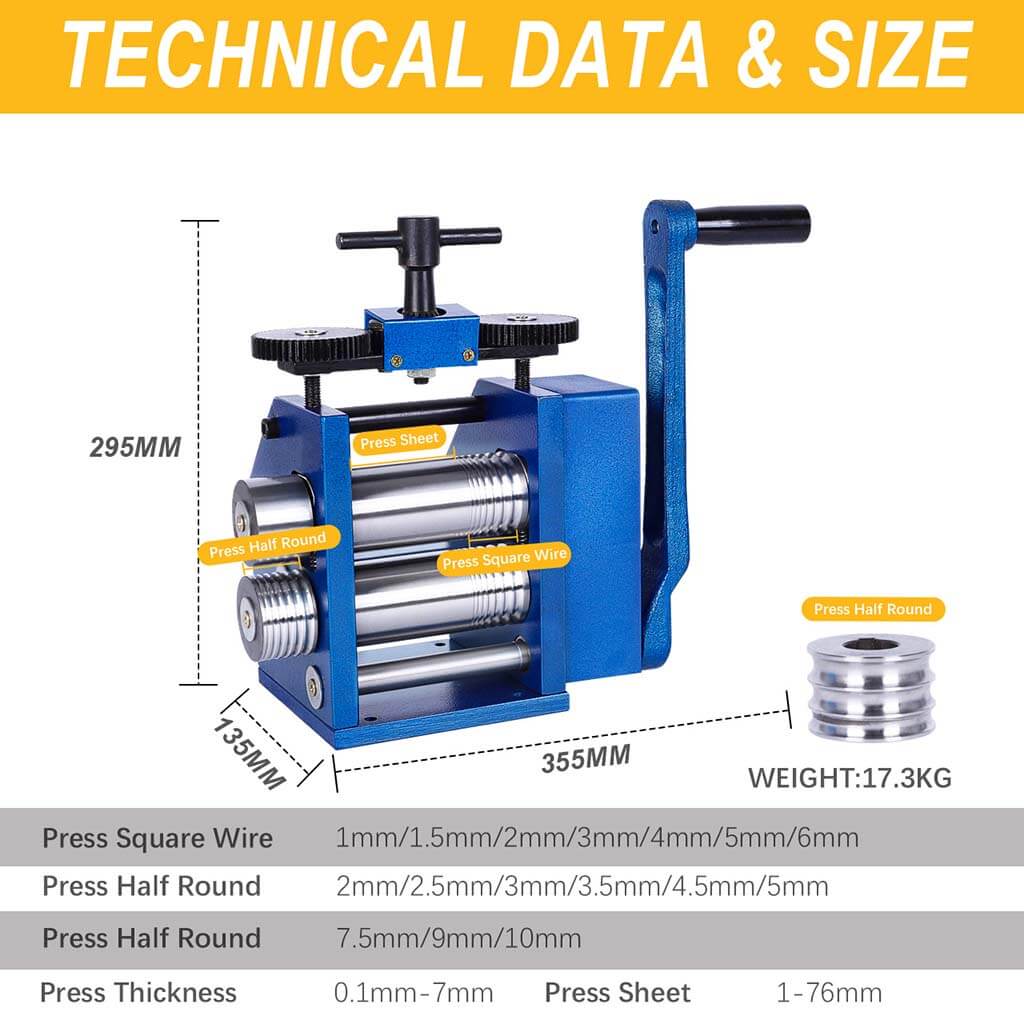 Tooltos Jewelry Tools Tooltos Three-in-one Manual Jewelry Rolling Mill Machine