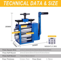 Tooltos Jewelry Tools Tooltos Three-in-one Manual Jewelry Rolling Mill Machine